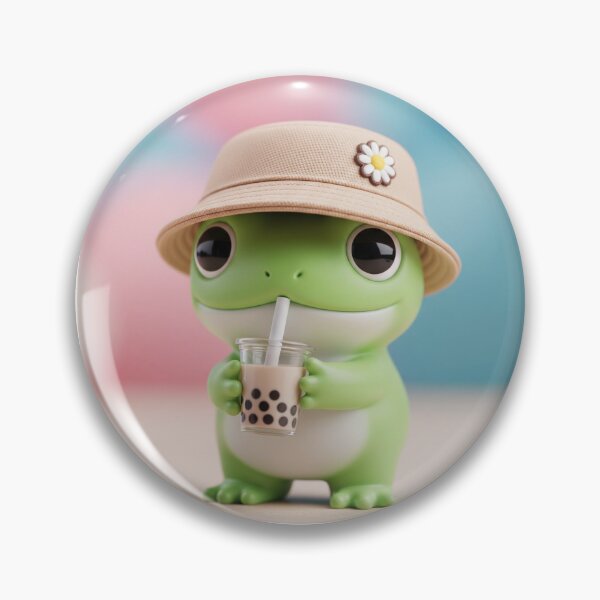 Item preview, Frog Sipping Boba Tea designed and sold by PixelEchos.