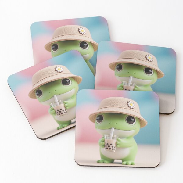 Item preview, Frog Sipping Boba Tea designed and sold by PixelEchos.