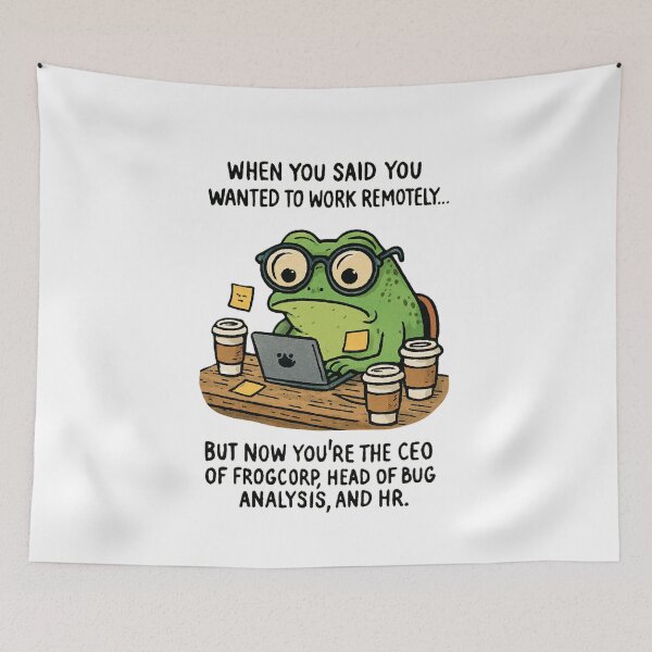 Item preview, Remote Work Frog CEO designed and sold by Chill Doodles.