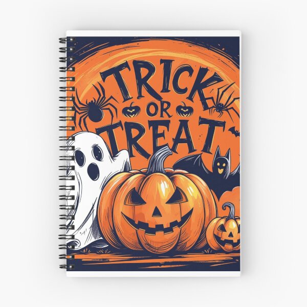 Item preview, Trick or Treat Happy Halloween Orange Pumpkin Black Bats Ghost Orange MoonSticker  designed and sold by colorleafz.