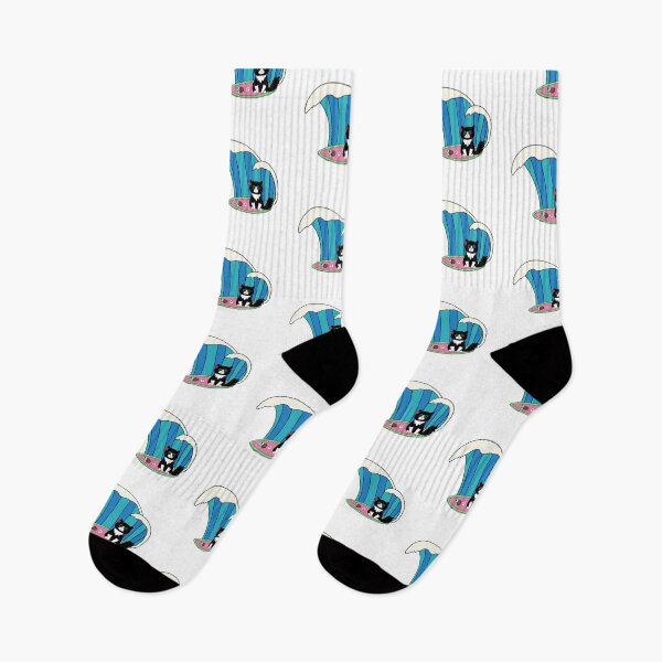 Item preview, Kawaii Cat Surfing Blue Wave designed and sold by MailiaCat.