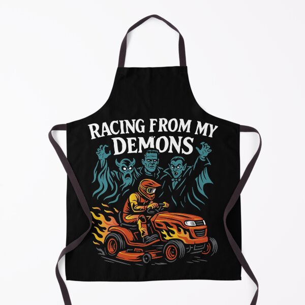Item preview, Lawnmower Racing - Halloween - Racing From My Demons - Lawn Mower Racing designed and sold by RaceDayRags.