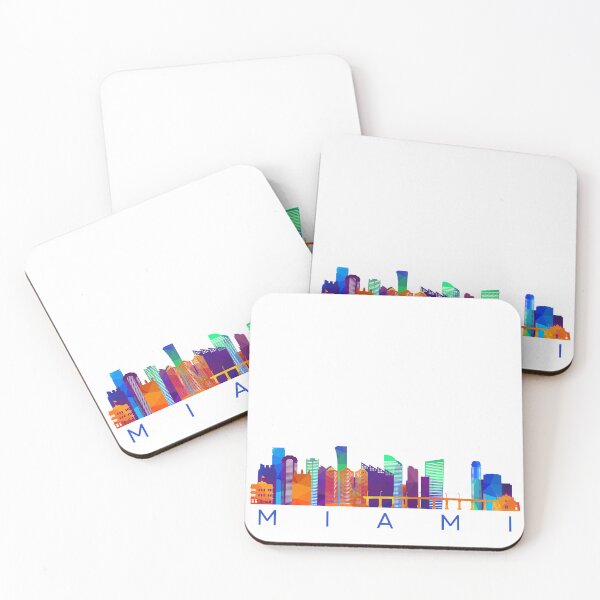Item preview, Miami Skyline | Colorful Geometric Cityscape Design designed and sold by SimplyJasper.