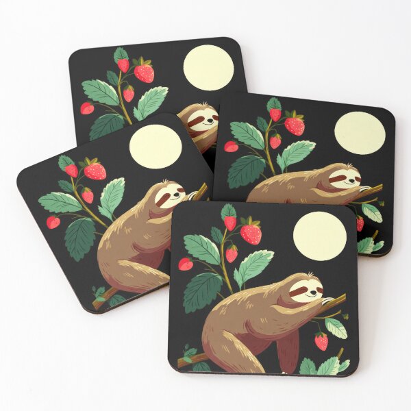 Item preview, Strawberries boho sloth and moon designed and sold by scicilysimonee.