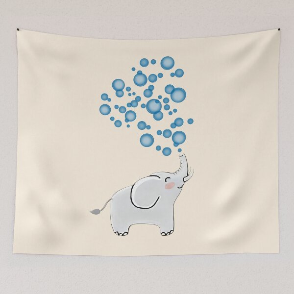 Item preview, Cute Elephant Blowing Bubbles – Whimsical Animal designed and sold by SidTastic .