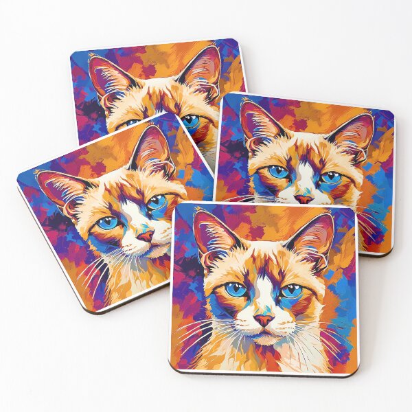 Item preview, Vibrant Modern Art Siamese Cat Design – Colorful Contemporary Cat Artwork designed and sold by Fredster1966.