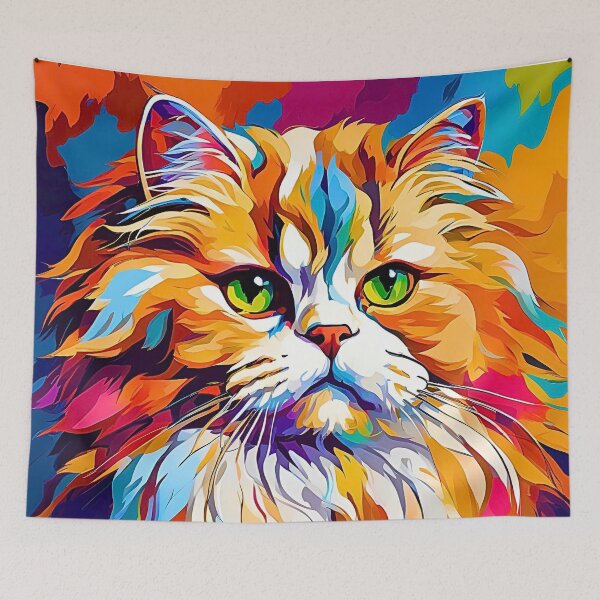 Item preview, Vibrant Modern Art Persian Cat Design – Colorful Pop Style Cat Art designed and sold by Fredster1966.