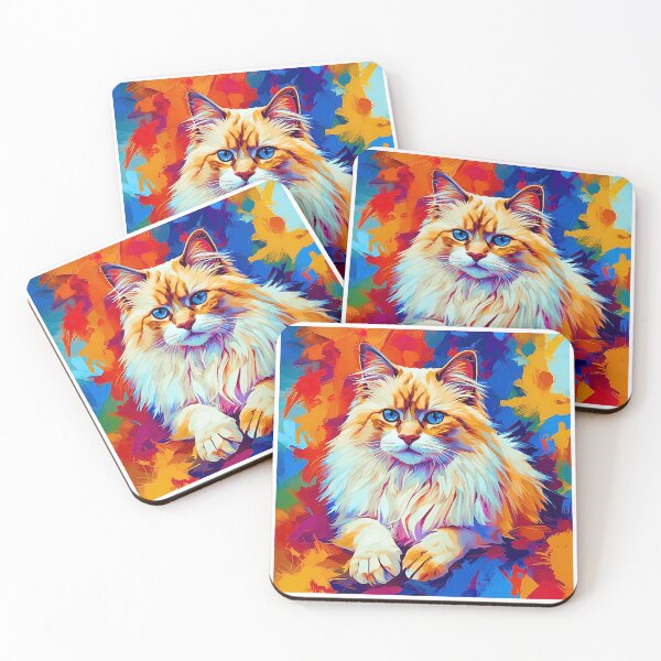 Item preview, Vibrant Modern Art Ragdoll Cat Design – Colorful Pop Style Cat Artwork designed and sold by Fredster1966.
