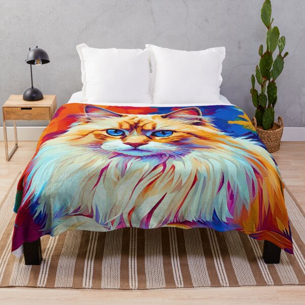 Item preview, Vibrant Modern Art Ragdoll Cat Design – Colorful Pop Style Cat Artwork designed and sold by Fredster1966.