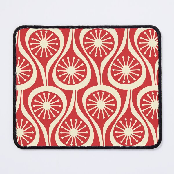 Item preview, Mid Century Modern Atomic Drops Pattern in Retro Christmas Red and Cream designed and sold by kierkegaard.