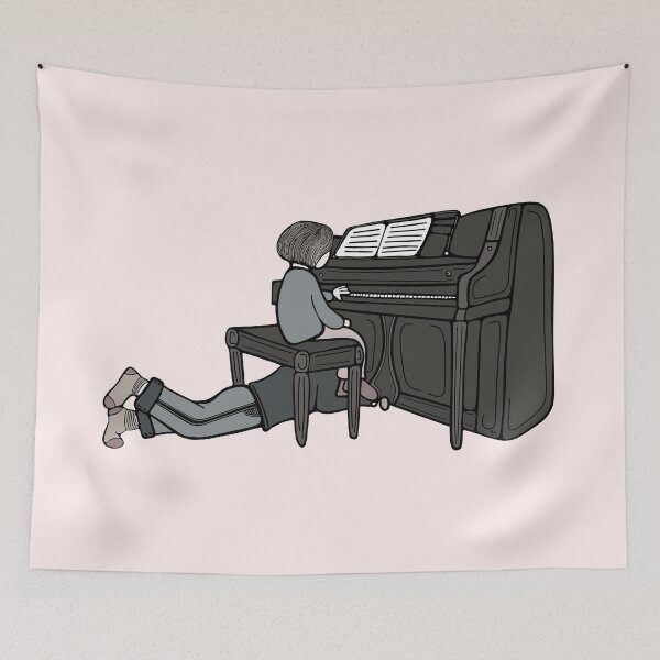 Item preview, Piano duet in grey tones designed and sold by LayerCakeDigDes.