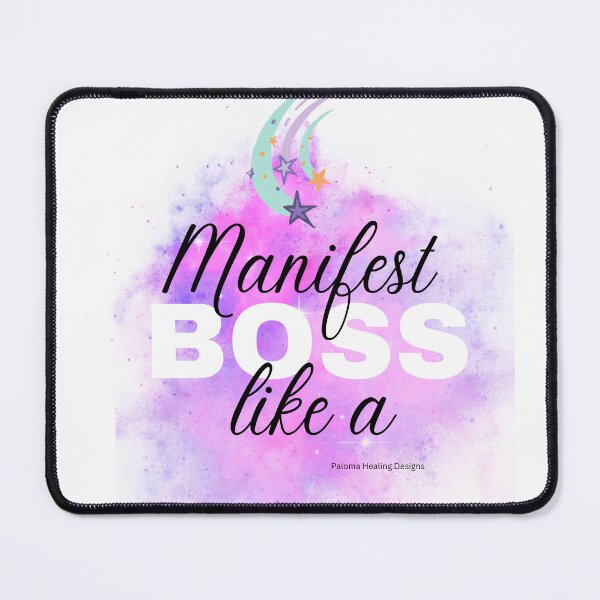 Item preview, Manifest like a Boss slogan on pink cloud designed and sold by PalomaHealing24.