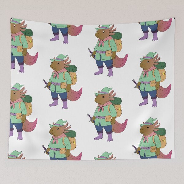 Item preview, Capybara Axolotl Adventurer – Fantasy Explorer Character Art designed and sold by ~ Roodpart ~ Owen White.