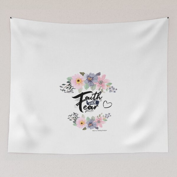 Item preview, Faith over Fear slogan & flowers designed and sold by PalomaHealing24.