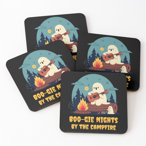 Item preview, Boo-gie Nights by the Campfire – Funny Ghost Guitar Halloween Camping designed and sold by Hintotees.