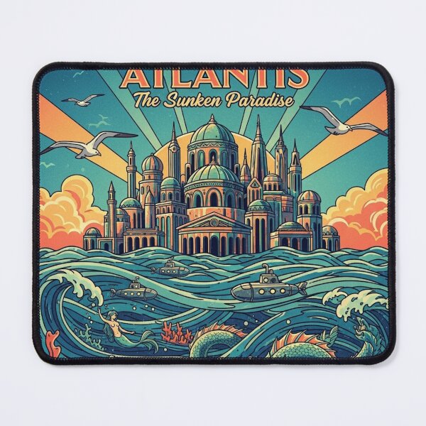 Item preview, Vintage Travel Poster Lost City of Atlantis designed and sold by BankrobberGus.