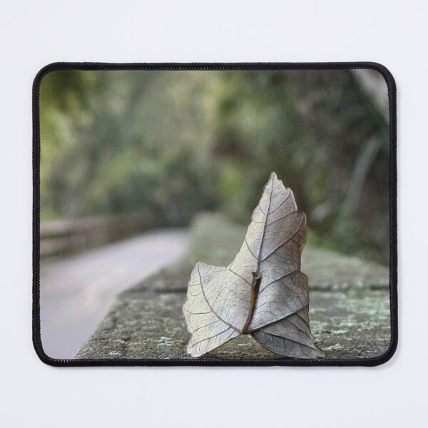 Item preview, Steady Leaf on a Moss-Covered Bridge Railing designed and sold by HydrangeaDelMar.