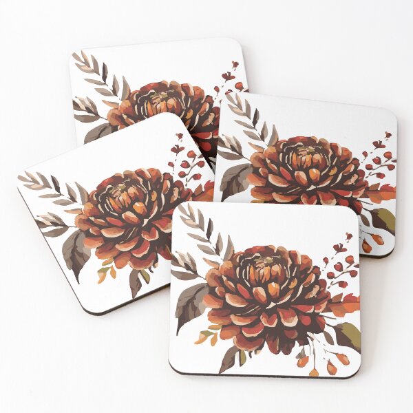 Item preview, Rustic Burgundy Autumn Floral – Cozy Harvest Flower Design designed and sold by Anne Brooke Art.