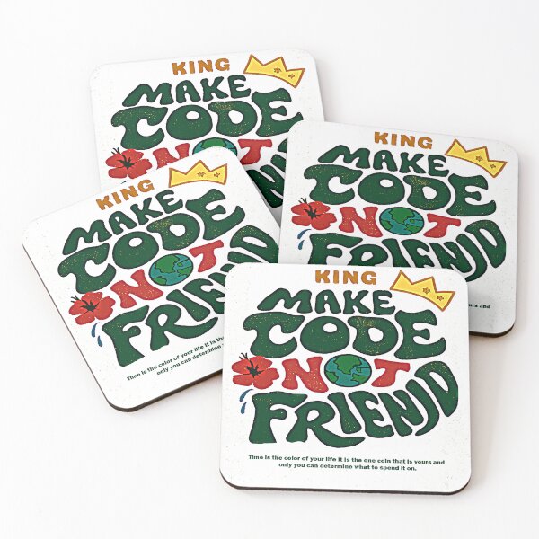 Item preview, Make Code Not Friends — Funny Programmer T‑Shirt | Retro Wavy Design designed and sold by NovaThreads Studio.
