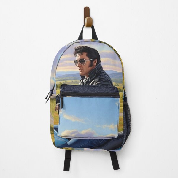 Item preview, The King's Blue Cruiser: Elvis Presley on a Classic Harley | Retro Americana Art designed and sold by Art's Diner.