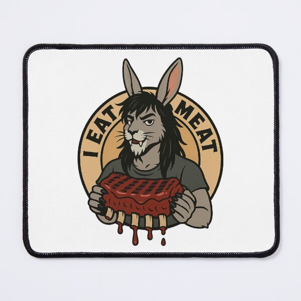 Item preview, Alpha Bunny Eating Ribs – Fierce Furry Artwork designed and sold by CaliLuminos.