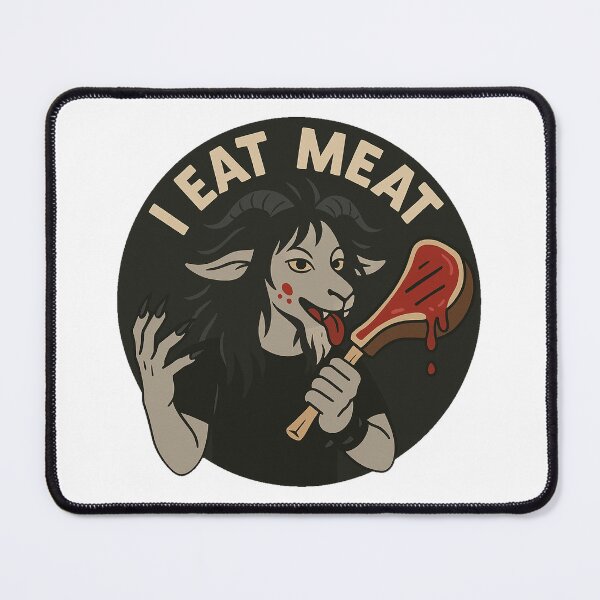 Item preview, Metal Goat Eating Meat – Dark Furry Art designed and sold by CaliLuminos.