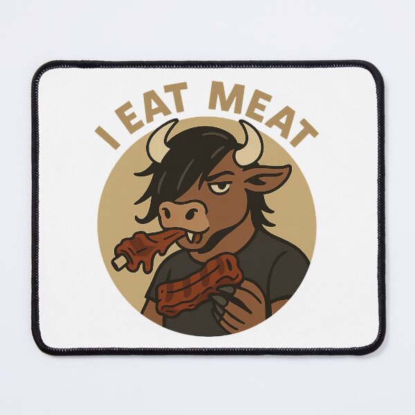 Item preview, Emo Anthro Cow Eating Ribs – Dark Furry Art designed and sold by CaliLuminos.