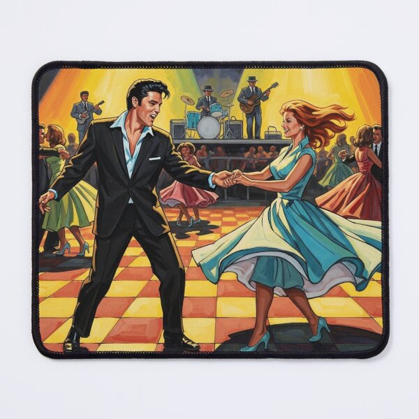 Item preview, Rock & Roll Jitterbug: Elvis and Ann-Margret Dance Fever | Vintage 50s Dance Hall Art designed and sold by Art's Diner.