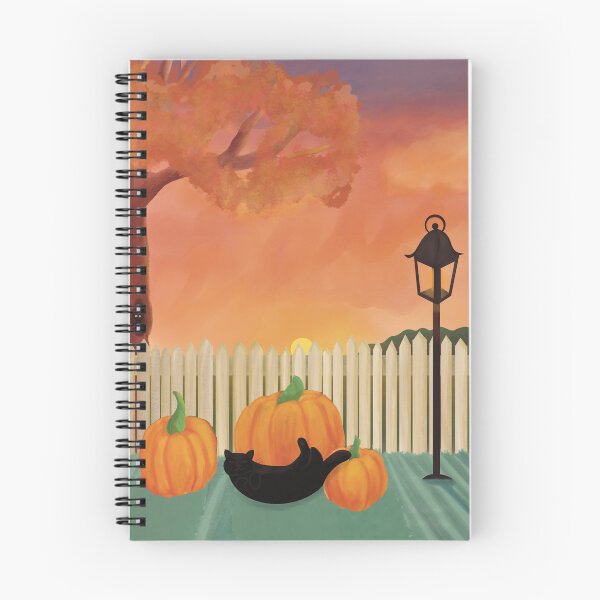 Item preview, Autumn Scene Pumpkins and Black Cats designed and sold by HydrangeaDelMar.