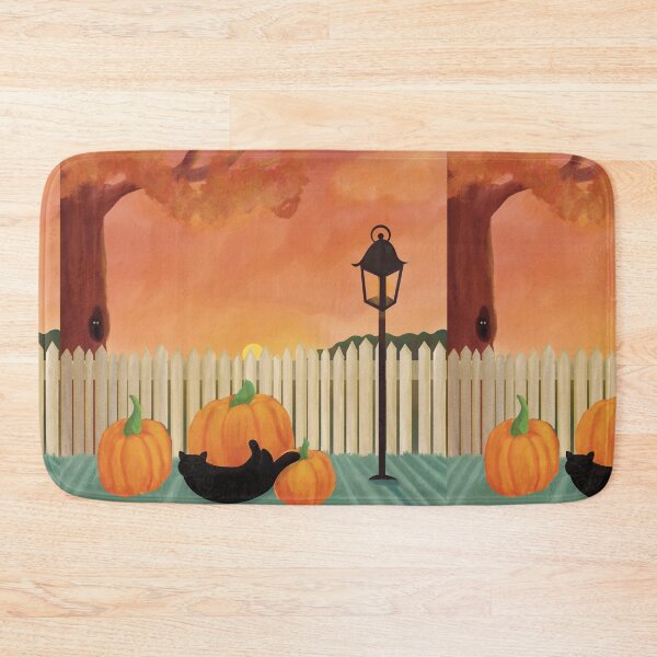 Item preview, Autumn Scene Pumpkins and Black Cats designed and sold by HydrangeaDelMar.