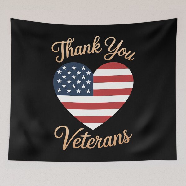 Item preview, Thank you veterans with american flag heart for veterans day designed and sold by ValerieRodrigue.