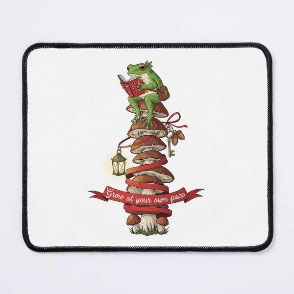 Item preview, Cottagecore Reading Frog Grow At Your Own Pace designed and sold by Apex Designs.