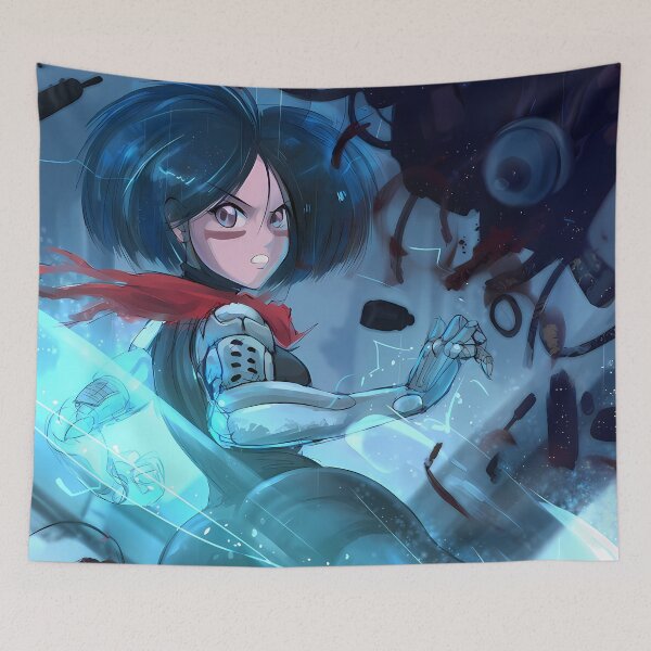Item preview, Alita Battle Angel Red Scarf Cyberpunk Anime Girl designed and sold by earlobejerk.