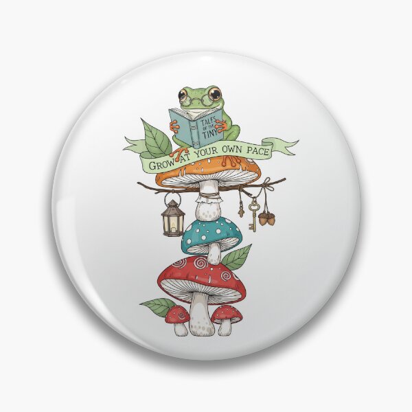 Item preview, Cottagecore Reading Frog Grow at Your Own Pace designed and sold by Apex Designs.