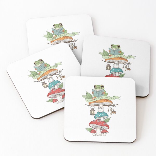 Item preview, Cottagecore Reading Frog Grow at Your Own Pace designed and sold by Apex Designs.