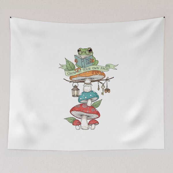 Item preview, Cottagecore Reading Frog Grow at Your Own Pace designed and sold by Apex Designs.