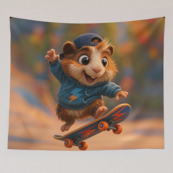 Item preview, Skater Abyssinian Guinea Pig designed and sold by Sillytoe.