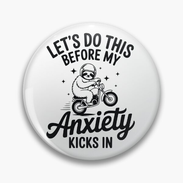 Item preview, Funny Anxiety T-Shirt – Sloth Riding Motorcycle “Let’s Do This Before My Anxiety Kicks In” Unisex Tee designed and sold by Surreal Mind Art .