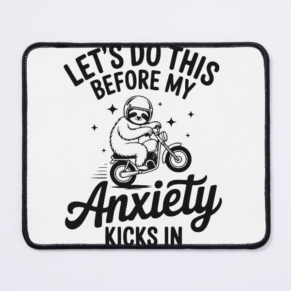 Item preview, Funny Anxiety T-Shirt – Sloth Riding Motorcycle “Let’s Do This Before My Anxiety Kicks In” Unisex Tee designed and sold by Surreal Mind Art .