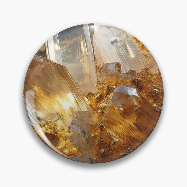 Item preview, Cluster of Quartz Crystal Points with Gold Veins designed and sold by PEACELOVERSART.