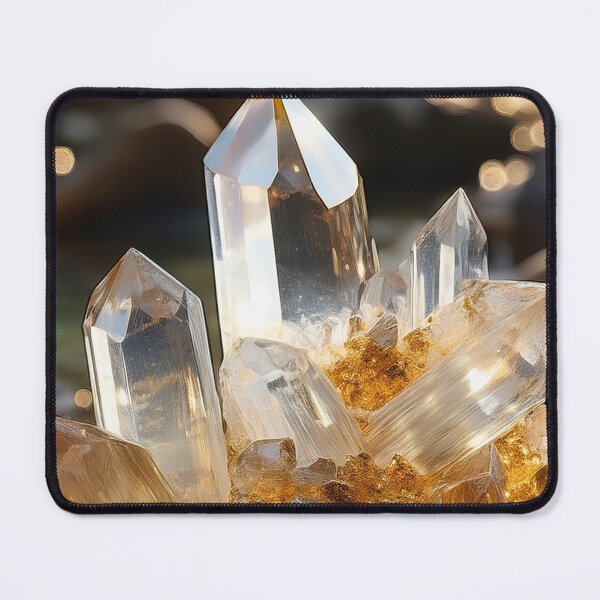 Item preview, Cluster of Quartz Crystal Points with Gold Veins designed and sold by PEACELOVERSART.