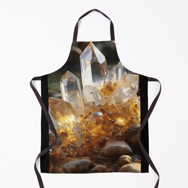 Item preview, Cluster of Quartz Crystal Points with Gold Veins designed and sold by PEACELOVERSART.