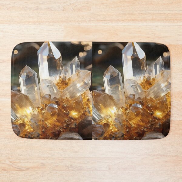 Item preview, Cluster of Quartz Crystal Points with Gold Veins designed and sold by PEACELOVERSART.