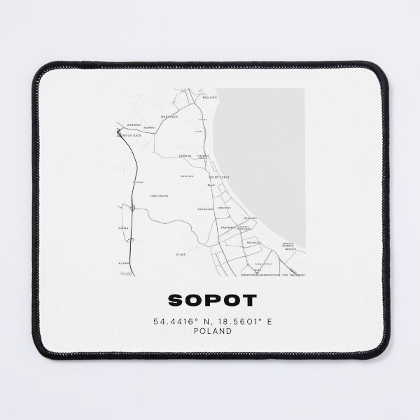 Item preview, Sopot Poland Minimalist Map | Black & White City Poster designed and sold by RM-Journey.