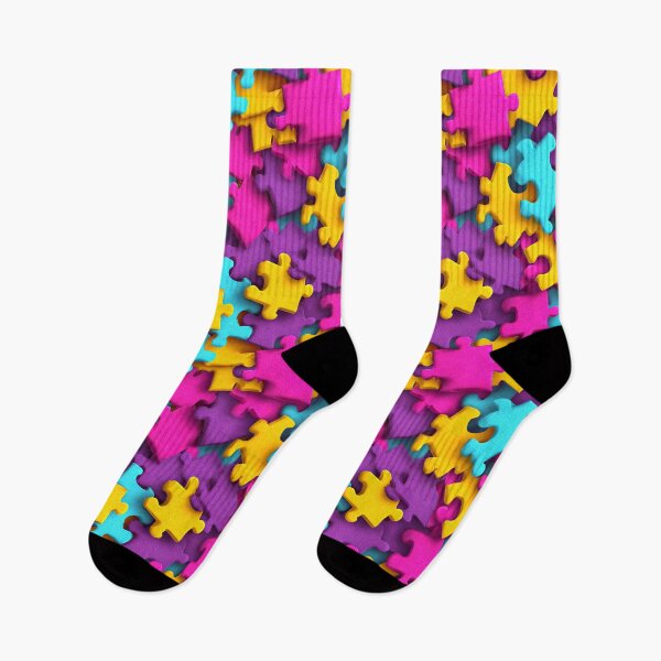 Item preview, Colorful Jigsaw Puzzle Piece Pattern designed and sold by Kybruno's Creations.