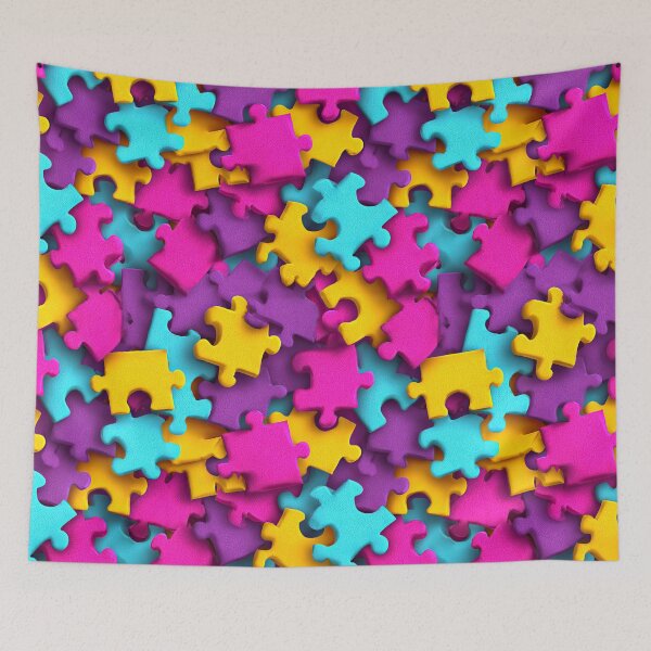 Item preview, Colorful Jigsaw Puzzle Piece Pattern designed and sold by Kybruno's Creations.