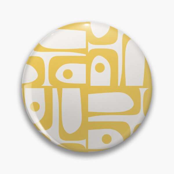 Item preview, Mid Century Modern Piquet Multi Geometric Pattern in Lemon Yellow and White designed and sold by kierkegaard.