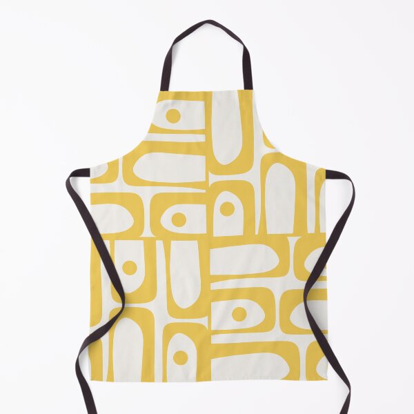 Item preview, Mid Century Modern Piquet Multi Geometric Pattern in Lemon Yellow and White designed and sold by kierkegaard.