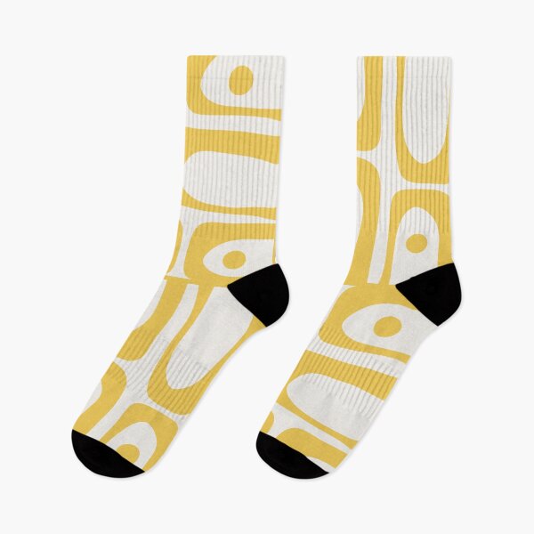 Item preview, Mid Century Modern Piquet Multi Geometric Pattern in Lemon Yellow and White designed and sold by kierkegaard.