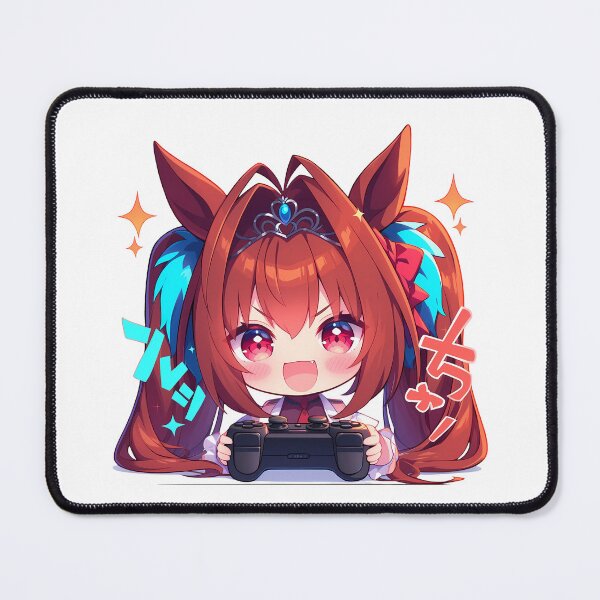 Item preview, Daiwa Scarlet Uma Musume Anime Girl Cute Chibi Playing Video Game designed and sold by earlobejerk.